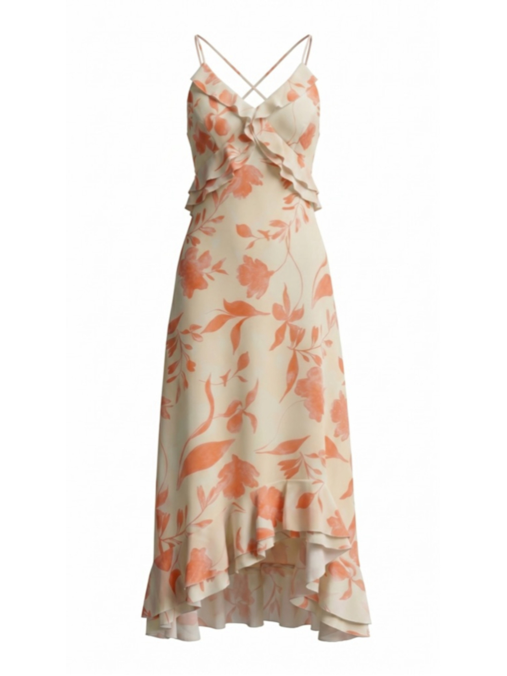 Favorite Daughter The Who Me Moonbeam Floral Chiffon Ruffle Maxi Dress